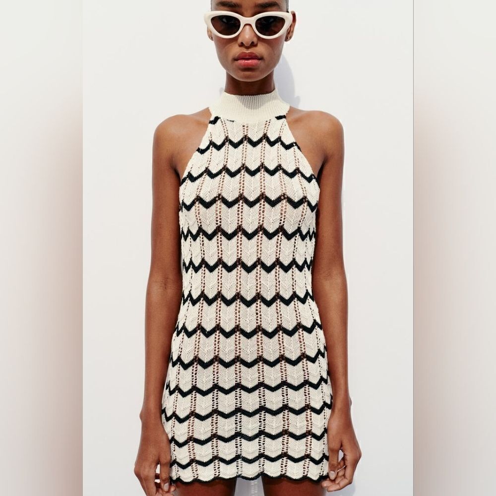 ZARA STRIPED KNIT MINI DRESS - Picture 12 of 16